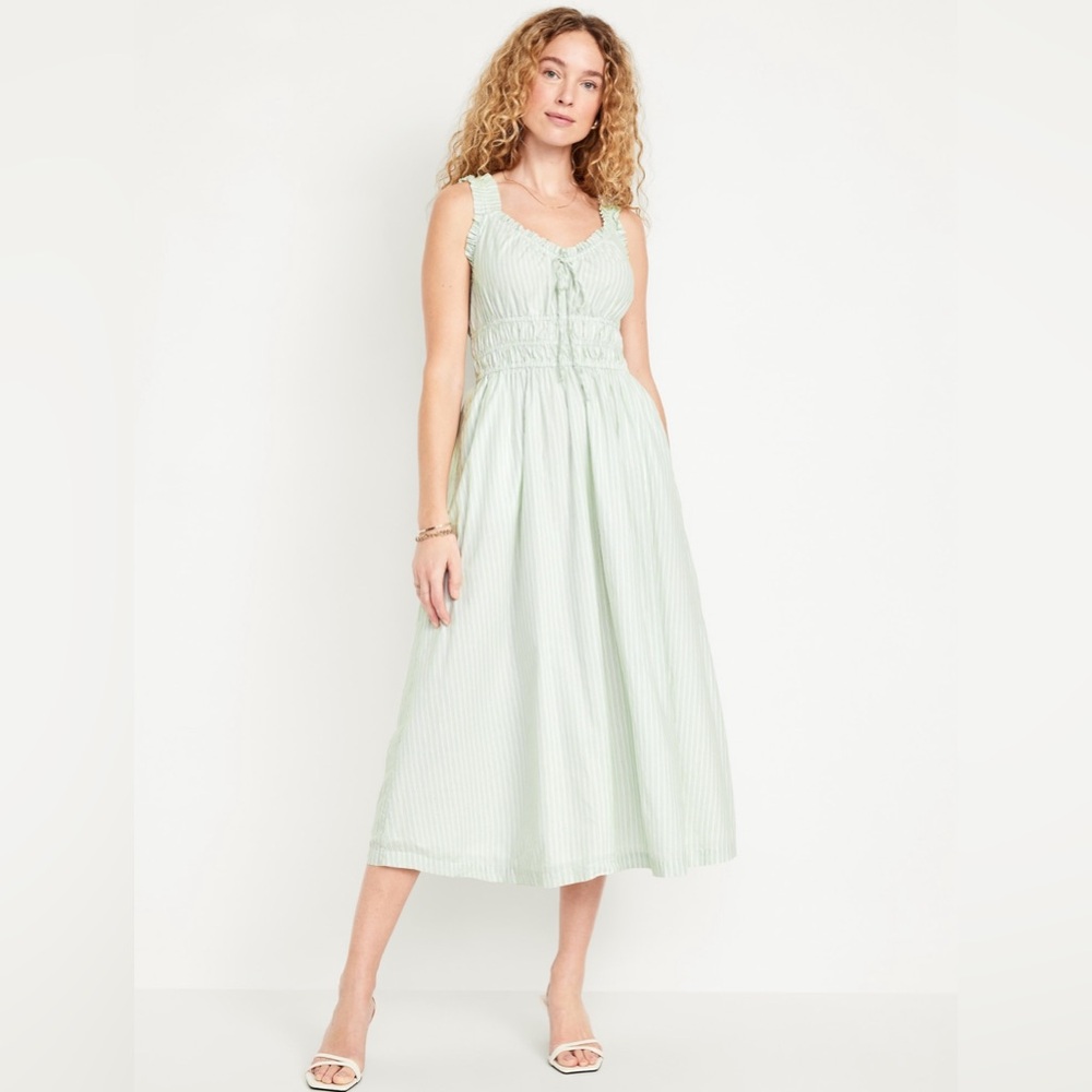 NWOT Old Navy Waist-Defined Ruffled Midi Dress XXL